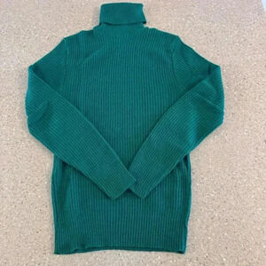 VTG JC Penney Sweater Medium Green Turtleneck Virgin Wintuk Town Craft M